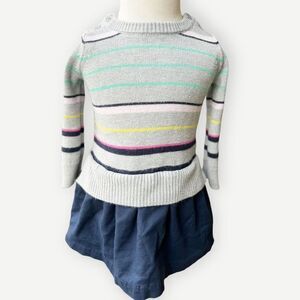 Baby Gap Girls Kids Button Shoulder Ruffle Hem Sweater Dress. 12-18 Months.